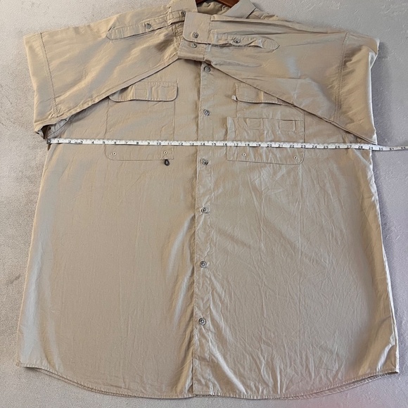 Columbia Men's PFG Sportswear Khaki Button Down Shirt Fishing Lightweight Sz 2XL - Picture 10 of 11